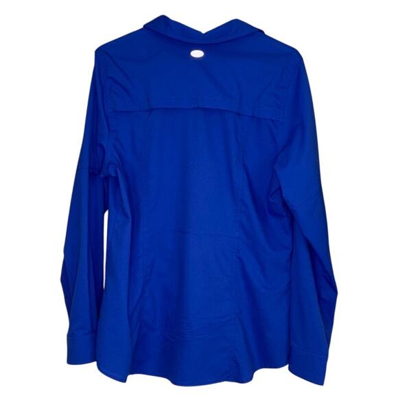 Reel Legends Performance Fishing Shirt Men Large Blue Vented Long Sleeve Pocket - Picture 2 of 7